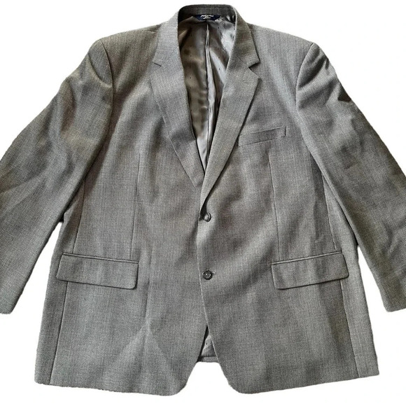 Joseph & Feiss Gold 100% Wool Gray Buttons Blazer Sport Jacket 48R - Picture 2 of 7